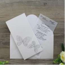 Glitter Butterfly Invitation Card Embossing Wedding Invitation Customized 